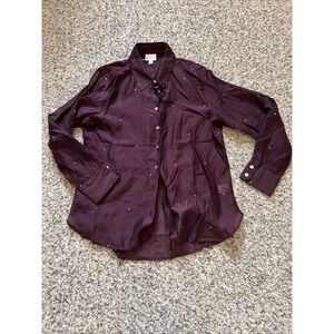 Bailey 44 New Woman's Shirt Button Up Blouse Sz M Burgundy Lightweight